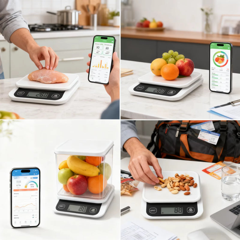 Smart Bluetooth Kitchen Scale 0.1G Precision Food Scale with Nutritional Tracking APP Digital Scale for Weight Loss Diet Fitness